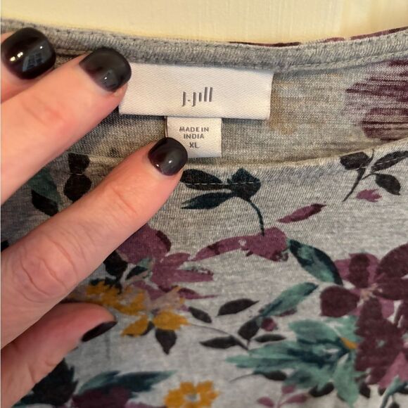 J. Jill Multicolor Floral Gray Sweatshirt - Picture 3 of 5